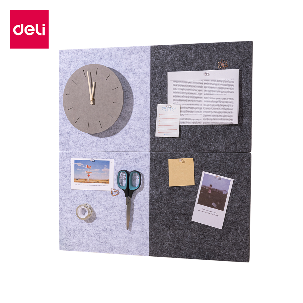 Deli กระดานสักหลาด บอร์ด พร้อมกาว ไม่ต้องเจาะรู สําหรับวางรูปภาพ สติกเกอร์ติดผนัง Message Board