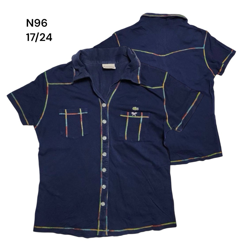 Lacoste เสื้อเชิ้ตแขนสั้น ลาคอสต์ N96