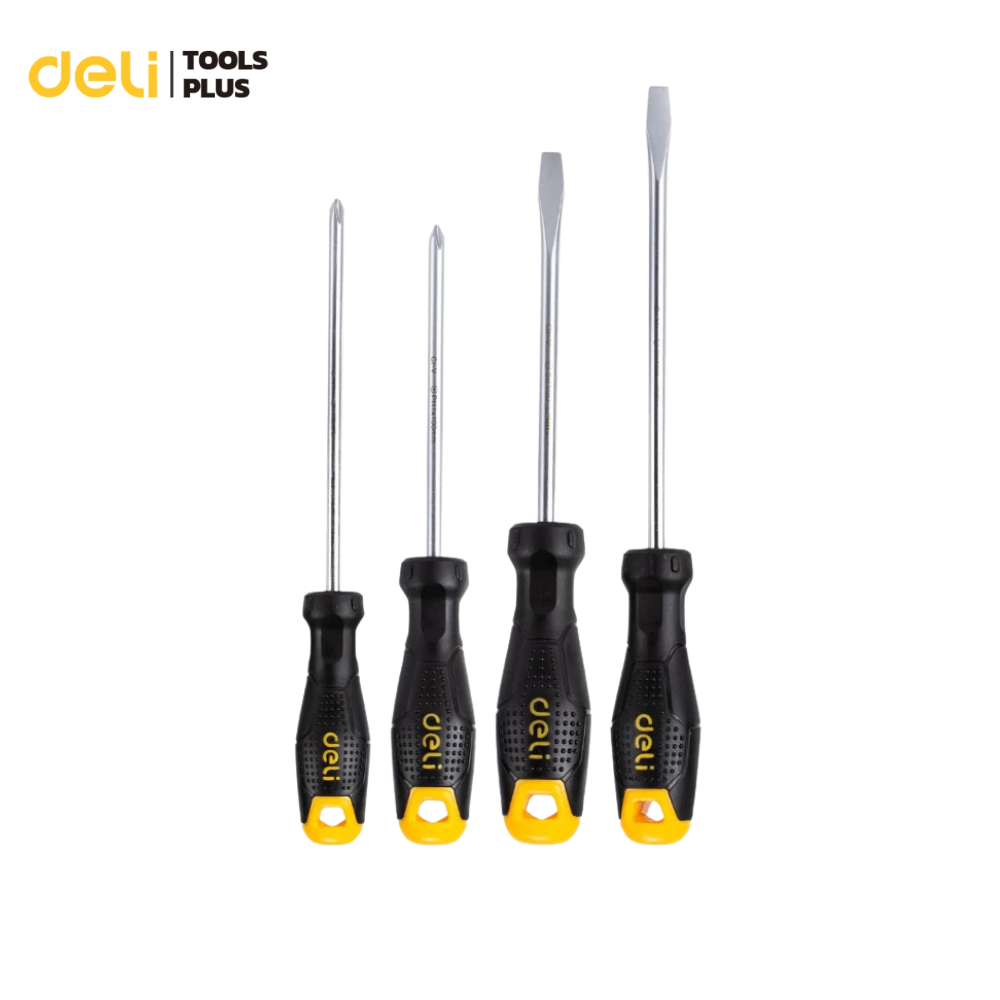 Deli ชุดไขควง 4/6ชิ้น ชุดไขควงเล็ก ไขควงแฉก ไขควงปากแบน เกรดเหล็ก  อย่างดี ไขควง Screwdriver Set