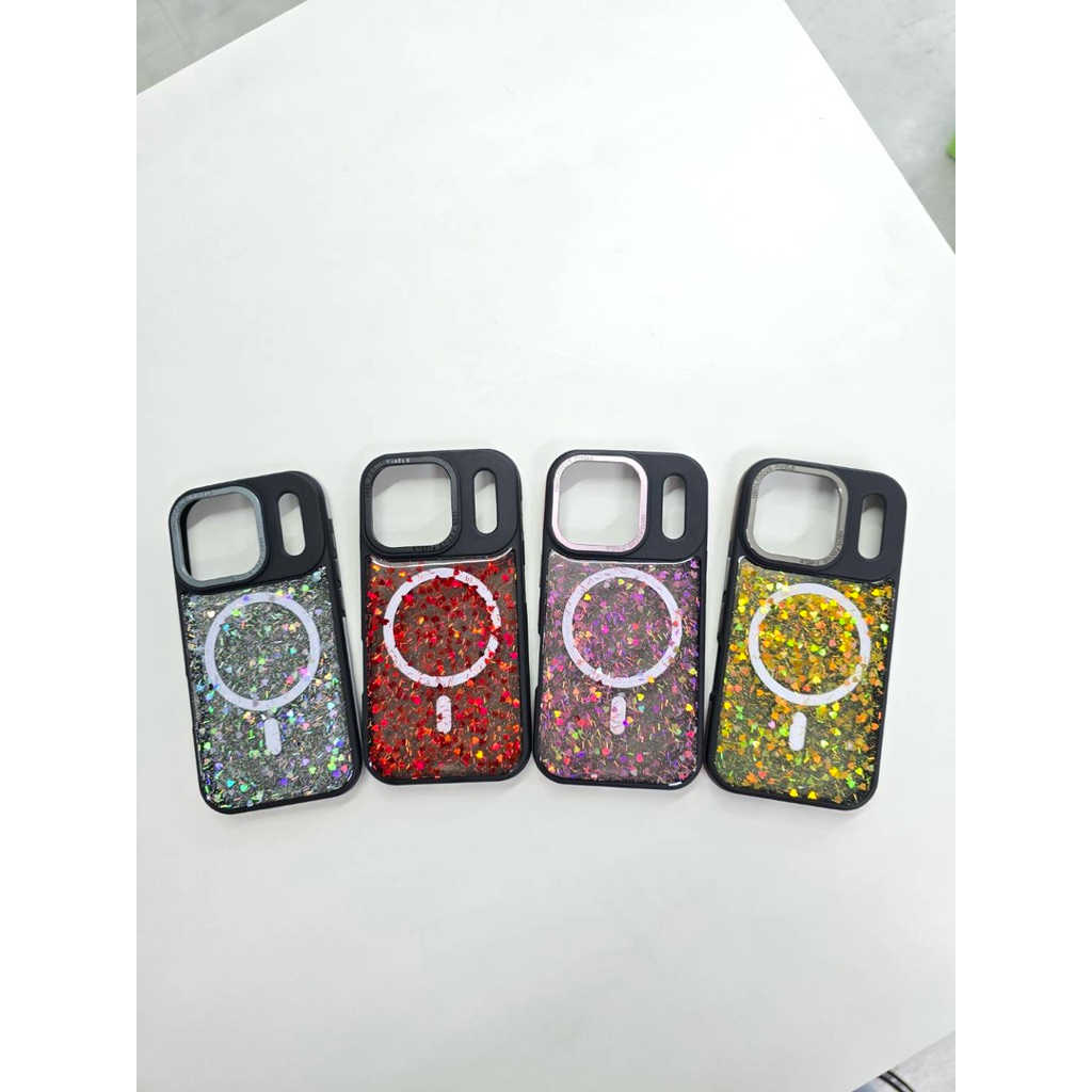 “พร้อมส่ง” เคสกากเพชรหัวใจ i17/17Pro/17Air/17Promax