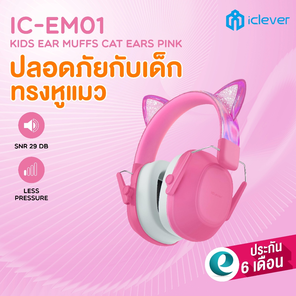 ที่ครอบหูลดเสียง ที่ปิดหูกันเสียง สำหรับเด็ก iClever IC-EM01 Kids Ear Muffs ครอบหูลดเสียงเด็ก ครอบหูป้องกันเสียง