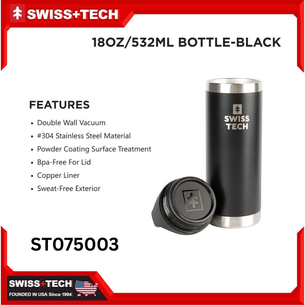 ST075003 18OZ/532ML BOTTLE-BLACK