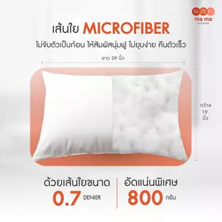 Mama Bedding หมอนหนุน ป้องกันไรฝุ่น หนานุ่ม สีขาว 2 ใบ