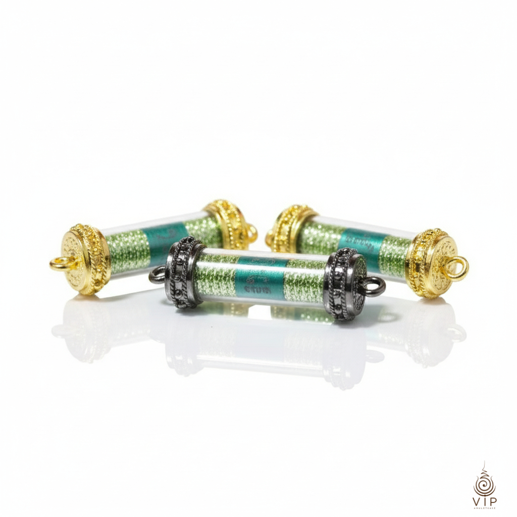 (แท้100% ส่งไว) ตะกรุดรวยเปรี้ยง หลวงปู่ยูร วัดหนองป่าหมาก  | Ruay-Priang Takrud Amulet  | 一击致富符管(กรอบชุบหนา2เท่า)