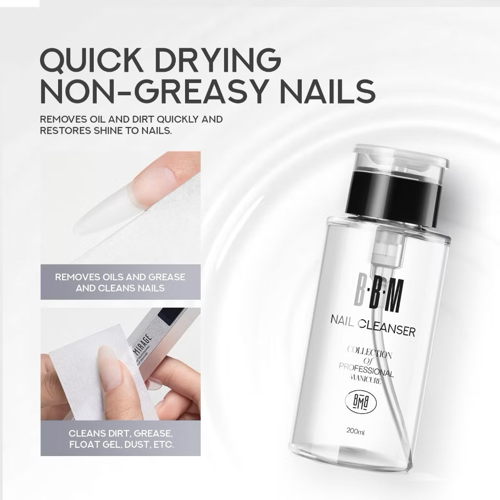 น้ำยาเช็ดหน้าเล็บBBM🖤พร้อมส่ง🖤น้ำยาเช็ดคราบเหนียวBBM Nail cleanser BBM มีให้เลือก2ขนาด