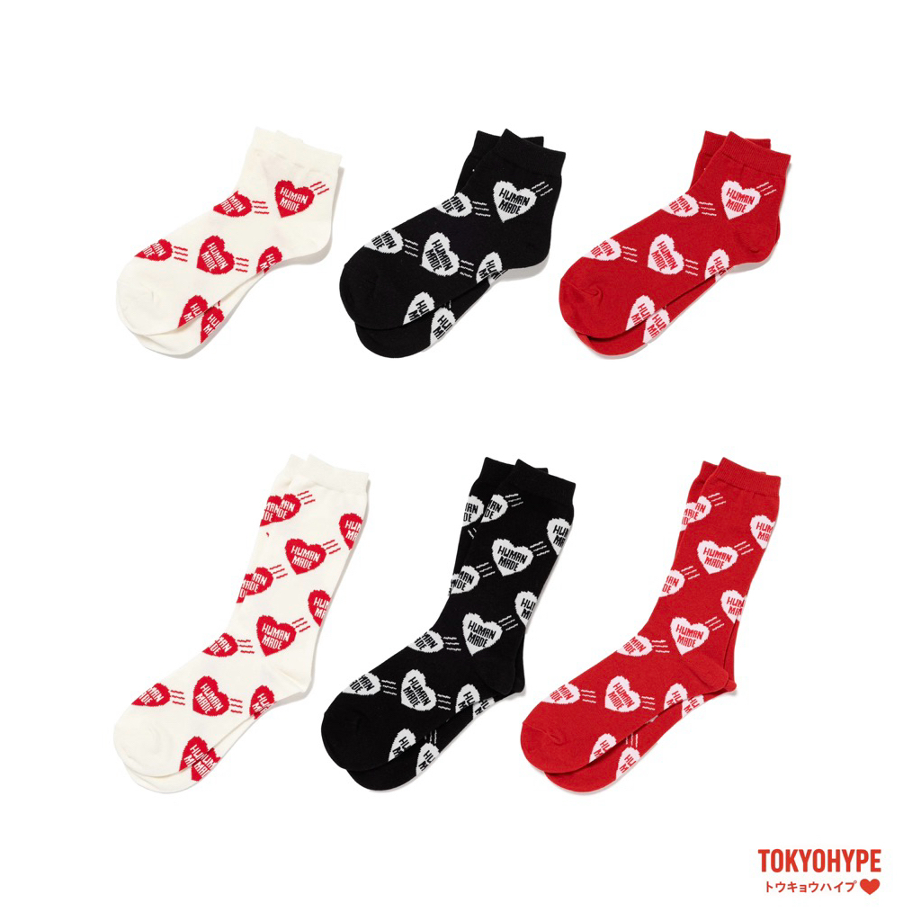 พร้อมส่ง ถุงเท้า HUMAN MADE ข้อสั้น , ข้อยาว