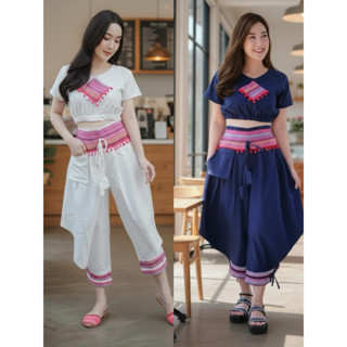 ชุดเซ็ตพื้นเมือง ชุดเซ็ตผ้าฝ้ายน่ารัก