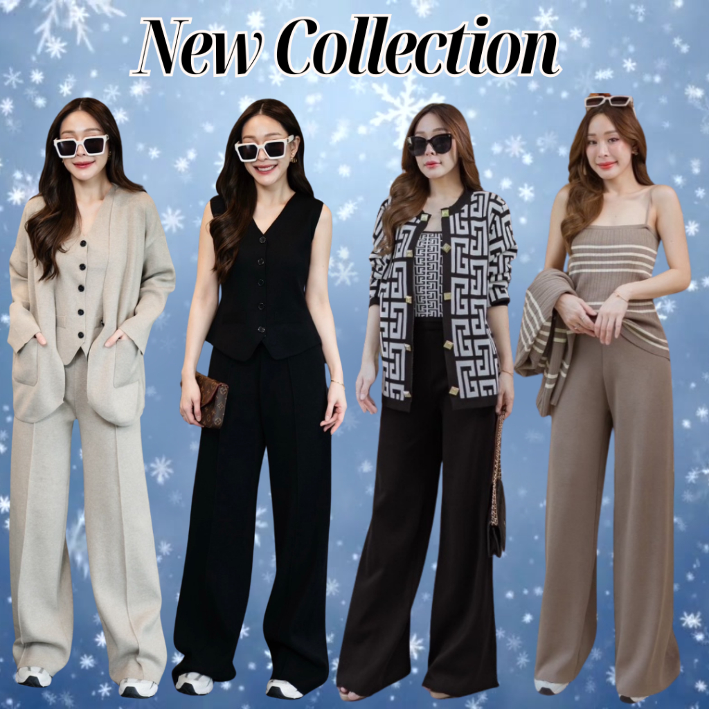 [ส่งฟรี] Favorite Setเสื้อไหมพรมสายเดี่ยว พร้อมกางเกง และเสื้อคลุมเข้าชุด เข้าเซท​ CARDIGAN_NISTA