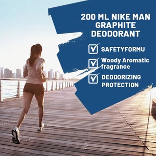 【ซื้อ1แถม1】Nike Colors Premium Edition Man Deo Spray - Graphite 200ml/ ไนกี้ สเปรย์ระงับกลิ่นกาย ชาย - กราไฟท์