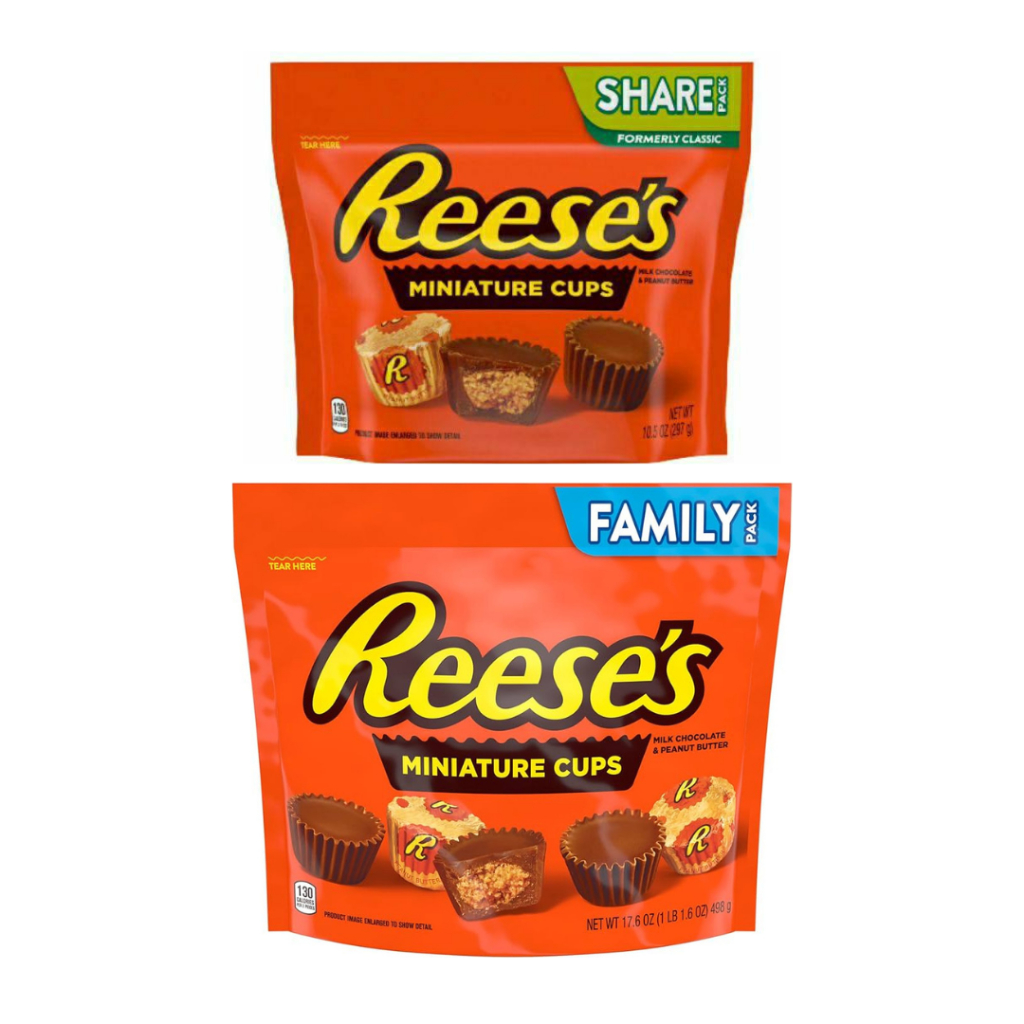 ช็อคโกแลต เคลือบ Peanut butter ยี่ห้อ reese’s มี 2 ขนาด