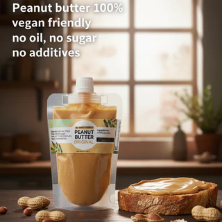 เนยถั่ว"คลีน"เนื้อละเอียด(ถุงเติม)รสธรรมชาติ100% ไม่เติมน้ำตาล(PEANUT BUTTER - ORIGINAL CREAMY )