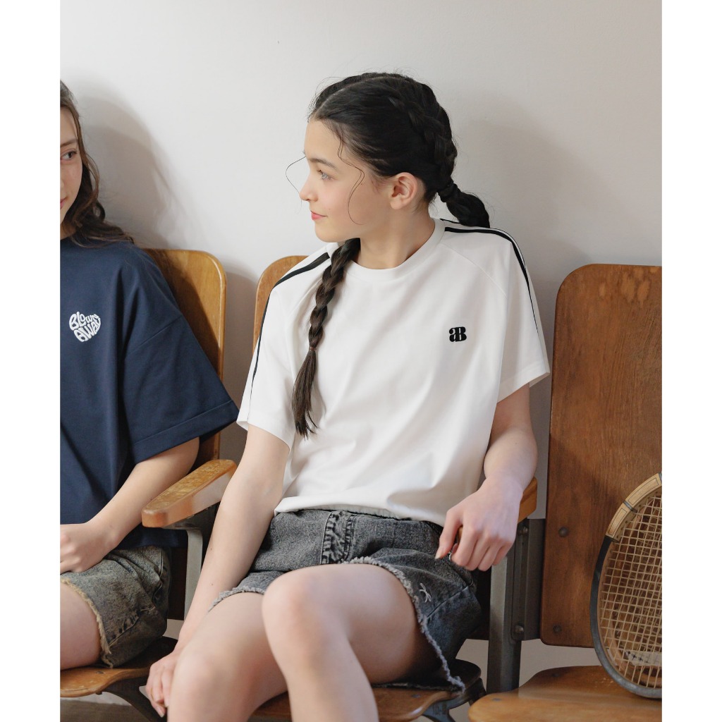 GLOBAL WORK เสื้อยืดเด็ก คอเสื้อไม่ย้วยง่าย ใส่สบาย Hebiro TEE Drawstring Short Sleeves