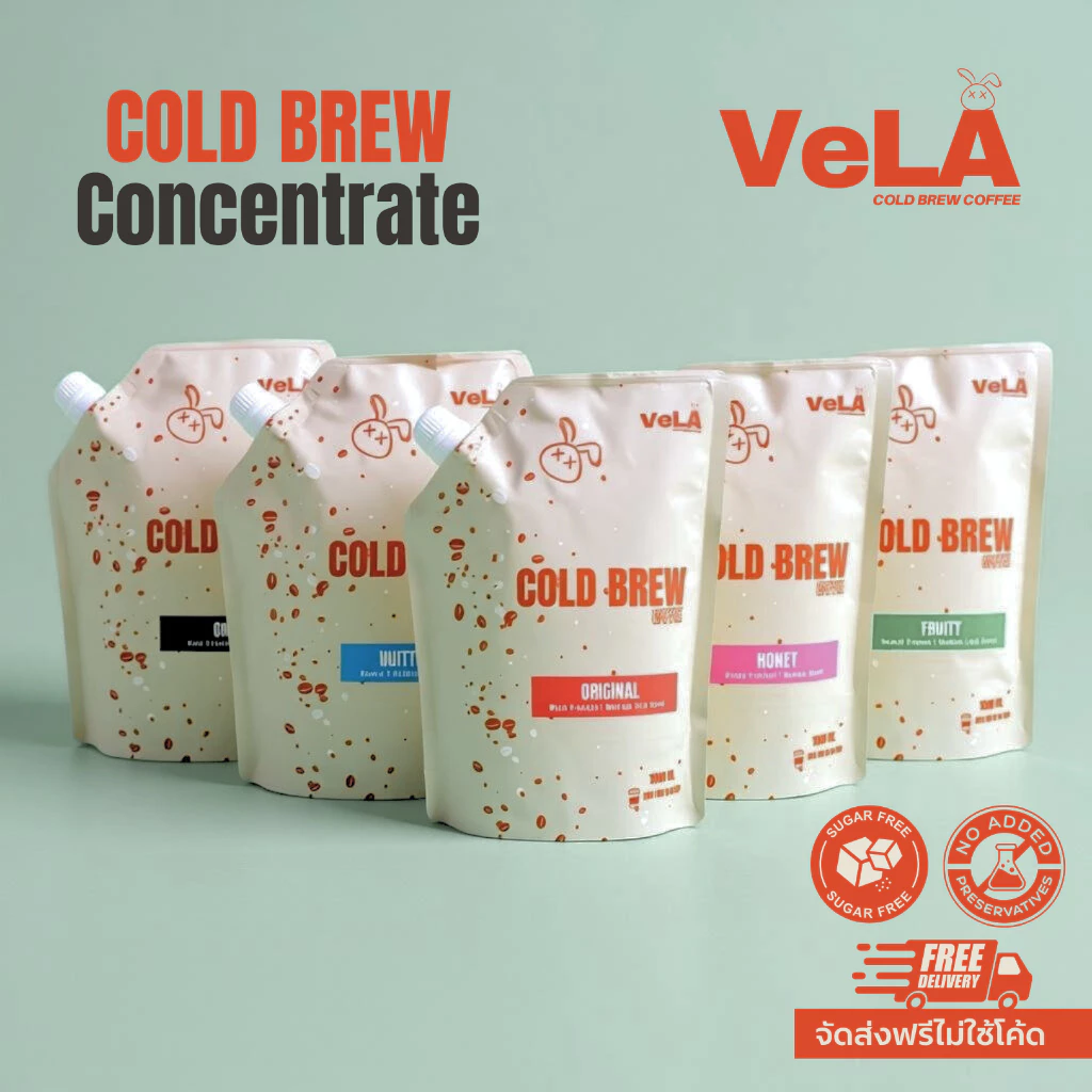 VeLA Cold Brew Concentrate กาแฟสกัดเย็นเข้มข้น หอมสดชื่นดื่มง่าย [1ลิตร]
