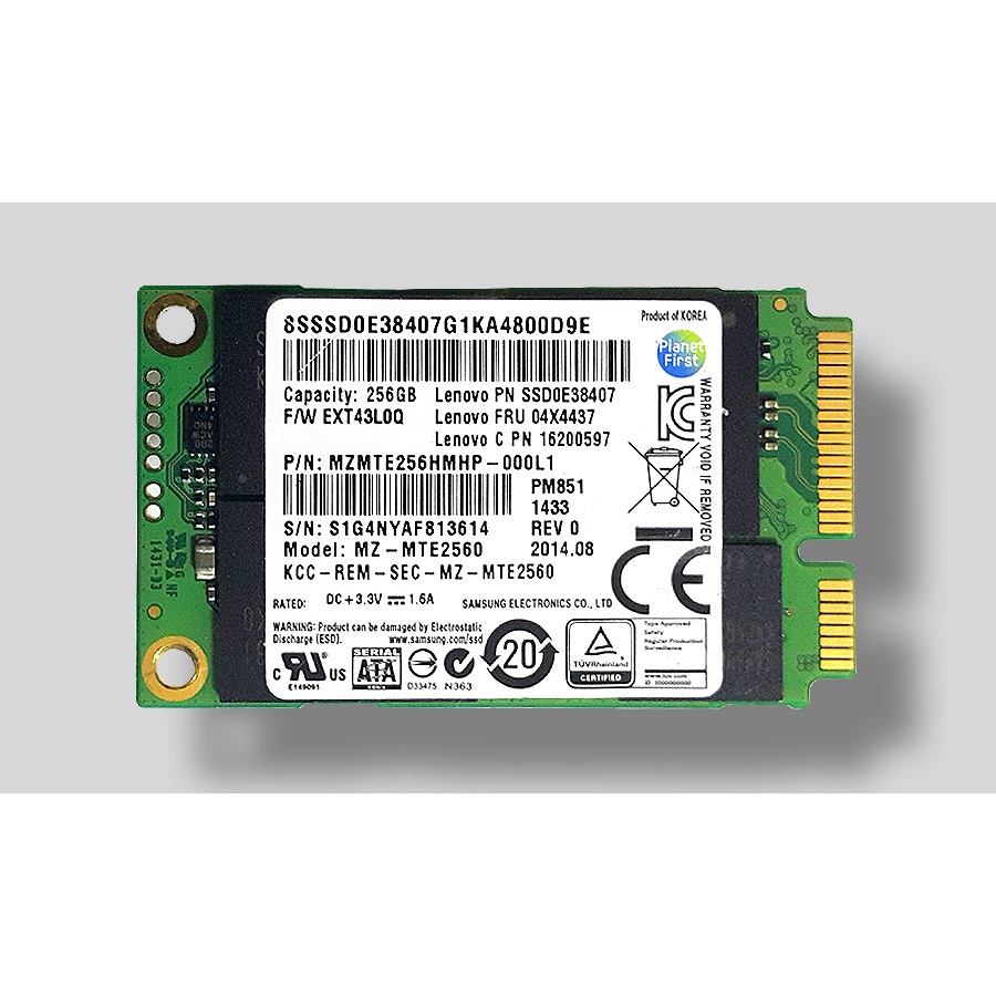SSD 256GB ชนิด MSATA Sumsung มือสอง ใส่ PC Mac Notebook Ultrabook Tablet มือสอง สภาพ 100%