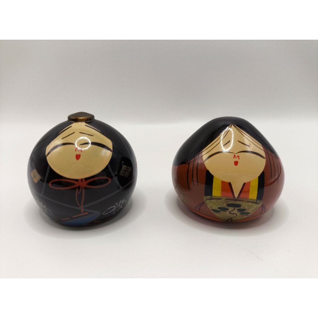 Hina Dolls Makino Ouchi Lacquer Folk Crafts ได้ทั้งสองชิ้น