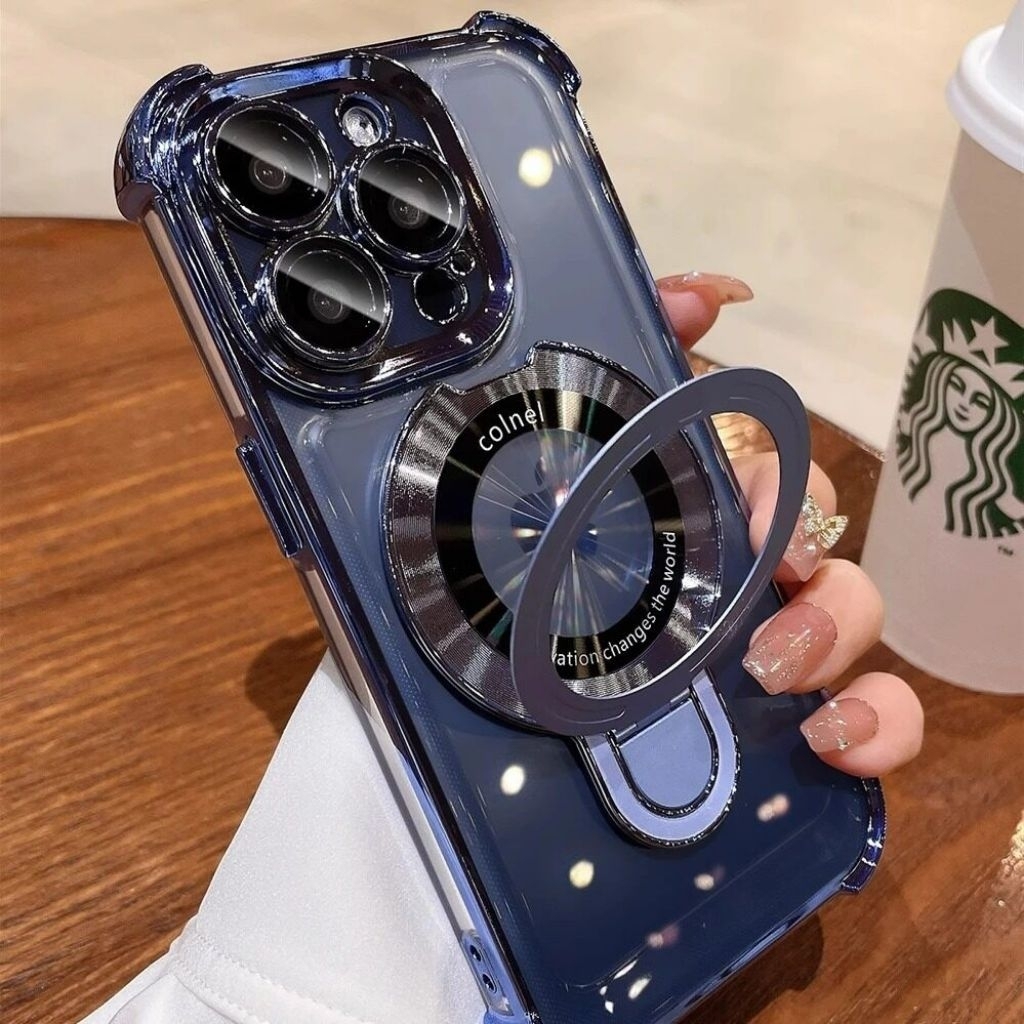 เคสโทรศัพท์มือถือ ใส พร้อมที่ตั้งวางแม่เหล็ก สําหรับ Realme c71 14/14T 14pro  c63/c61  note60x  note