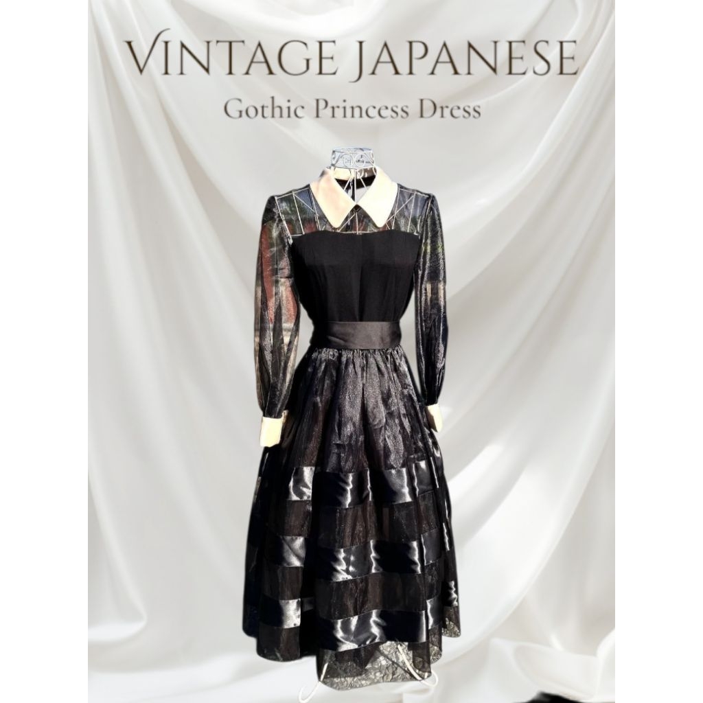 🔥RARE🇯🇵 Vintage Japanese Gothic Glam Dress size M 🇯🇵