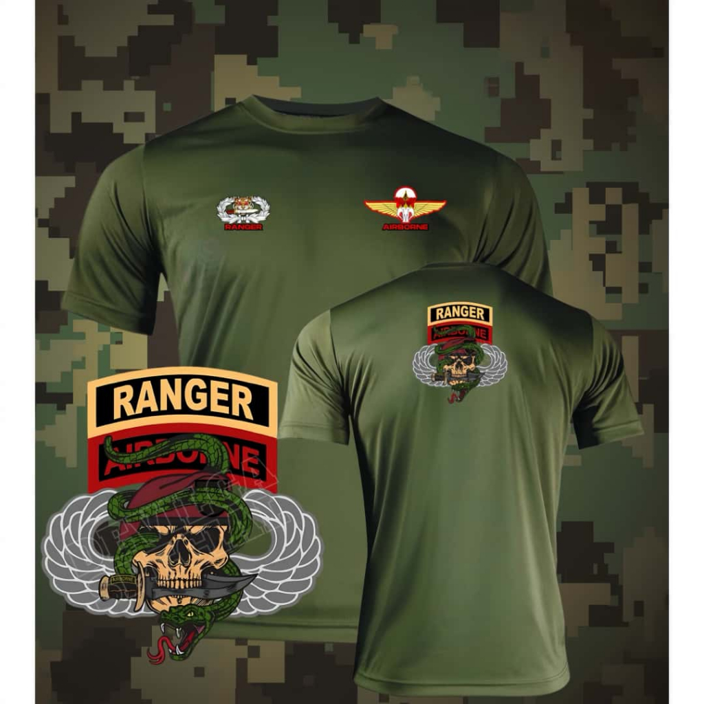 เสื้อยืดพิมพ์ลายกราฟิก Paratrooper Special Forces RANGER AIRBORNE ผ้าฝ้ายแท้ คอกลม แขนสั้น ยูนิเซ็กซ์
