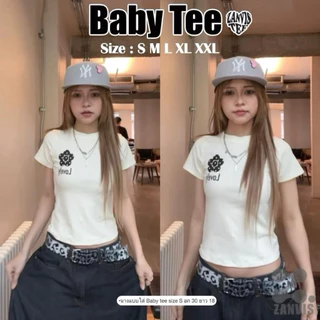 (Zanvistee)Baby Tee 5 sizeสกรีนลาย ทรงสวย เก็บทรงดูผอม ผ้าคอตตอลยูนิ เนื้อนุ่ม ใส่สบาย ยืดได้เยอะ