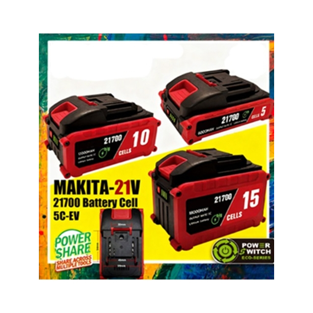 แบตเตอรี่ Makita 21700-21V 5/10/15 แบตเตอรี่ 6000/12000/18000 mAh สําหรับเครื่องมือไฟฟ้า เช่น เครื่อ