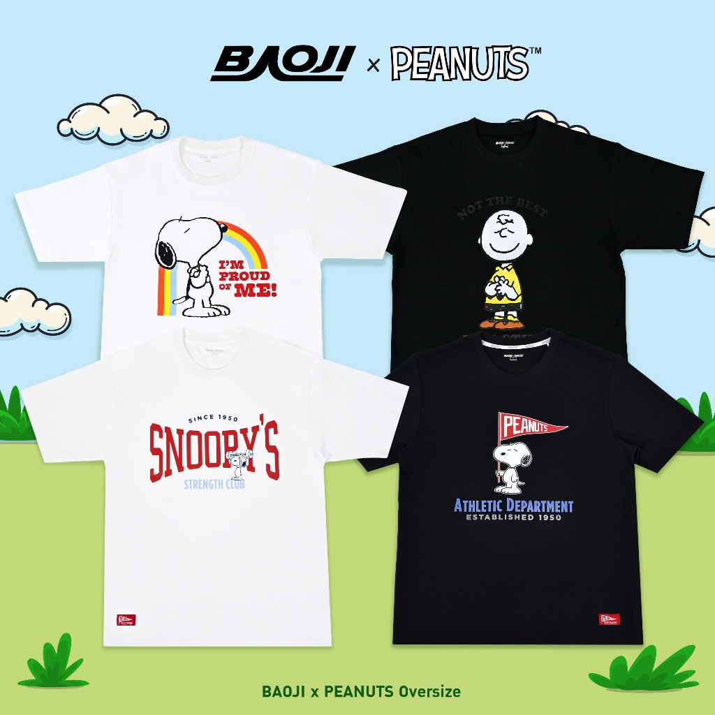 BAOJI บาโอจิ เสื้อผู้หญิง รุ่น BAOJIxPEANUTS ทรง OVER SIZE ลายลิขสิทธิ์แท้สนูปี้ (BSPATO-006-010)
