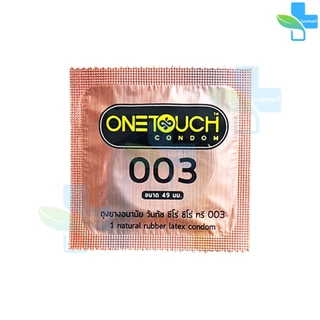 Onetouch 003 ถุงยางอนามัย วันทัช 003 ขนาด 49 มม. บรรจุ 2 ชิ้น [6 กล่อง สีทอง] JJ 5302 ถุงยาง condom แบบบาง One touch