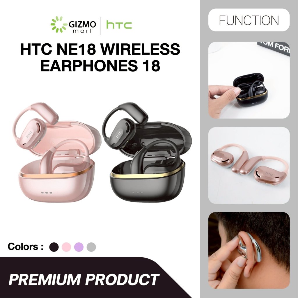 htc รุ่น htc 18 หูฟังบลูทูธ หูฟังไร้สาย หูฟังแปลภาษา สีดำ สีชมพู สีม่วง สีเงิน Wireless Earphone 18