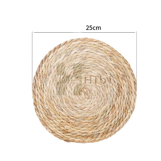 หวายกลม 15cm , 25cm แผ่นรองจานหวายสานธรรมชาติ สไตล์ญี่ปุ่นมินิมอล ใช้วางจานหรือแก้วกาแฟ เพิ่มบรรยากาศอบอุ่นให้โต๊ะอาหาร
