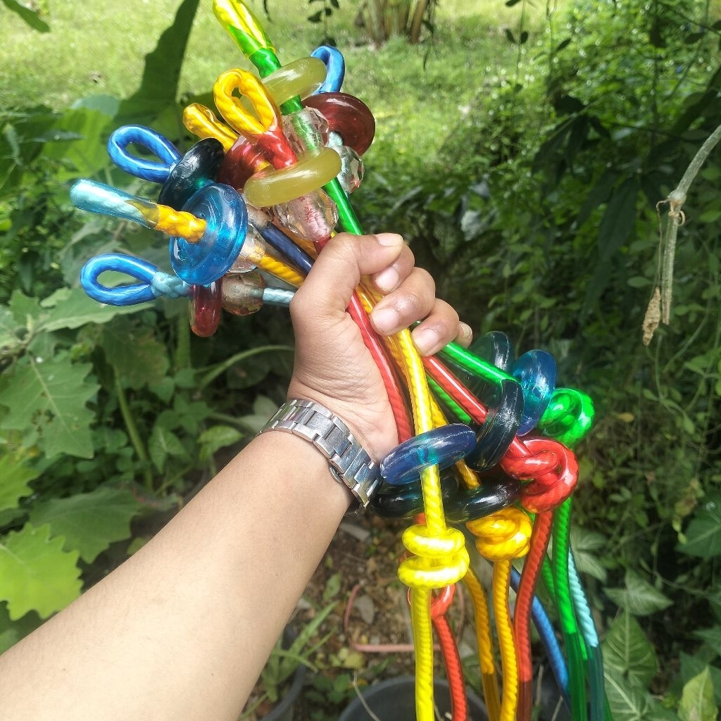 หวินบาศก์สั้นท่อสีพร้อมลูกหวินพลาสติกแก้วใส