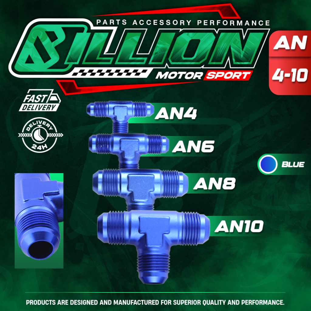 Billion ข้อต่อสามทาง T AN ออกเกลียว AN4 / AN6 / AN8 / AN10