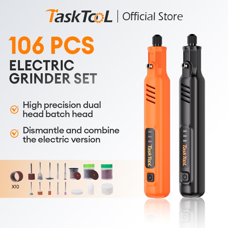 TASKTOOL เครื่องเจียรไร้สาย mini เครื่องมือแกะสลัก สว่านจิ๋วไฟฟ้า งานฝีมือ DIY สำหรับ ขัด ตัด เจาะ