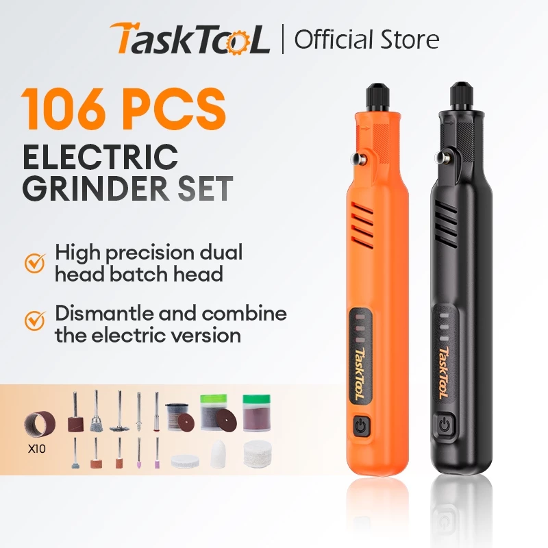 TASKTOOL เครื่องเจียรไร้สาย mini เครื่องมือแกะสลัก สว่านจิ๋วไฟฟ้า งานฝีมือ DIY สำหรับ ขัด ตัด เจาะ