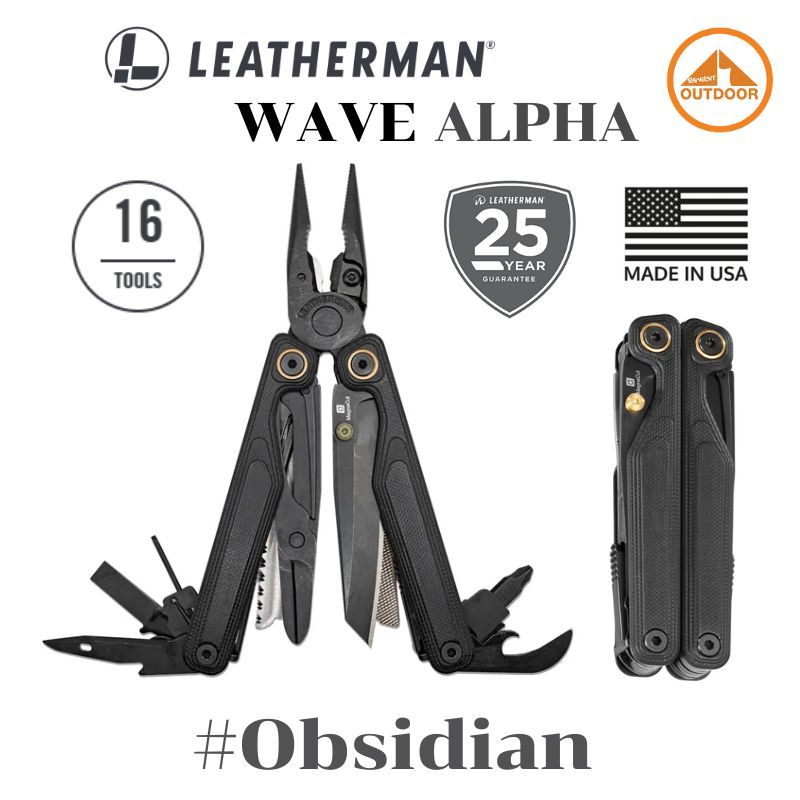 ❗️รุ่นใหม่❗️Leatherman Wave Alpha #Obsidian | Multi Tool | 16 Tools Stainless เครื่องมืออเนกประสงค์