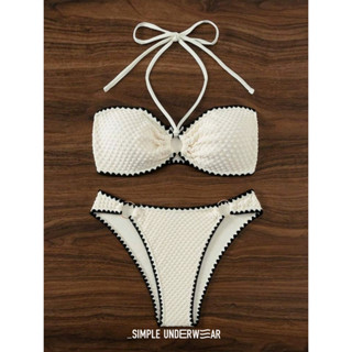 495 Simple Underwear bikini ชุดว่ายน้ำบิกินี่ โทนขาวดำ มาพร้…