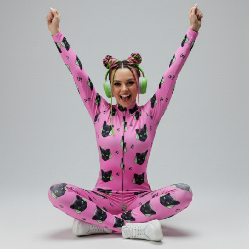 [DarkCat] Bodysuit 2EASY – Purr Beat | UPF50+ กันแดด | ซิปหน้า–หลัง | แห้งไว ใส่ได้ทั้งบกและน้ำ - รูปที่ 3