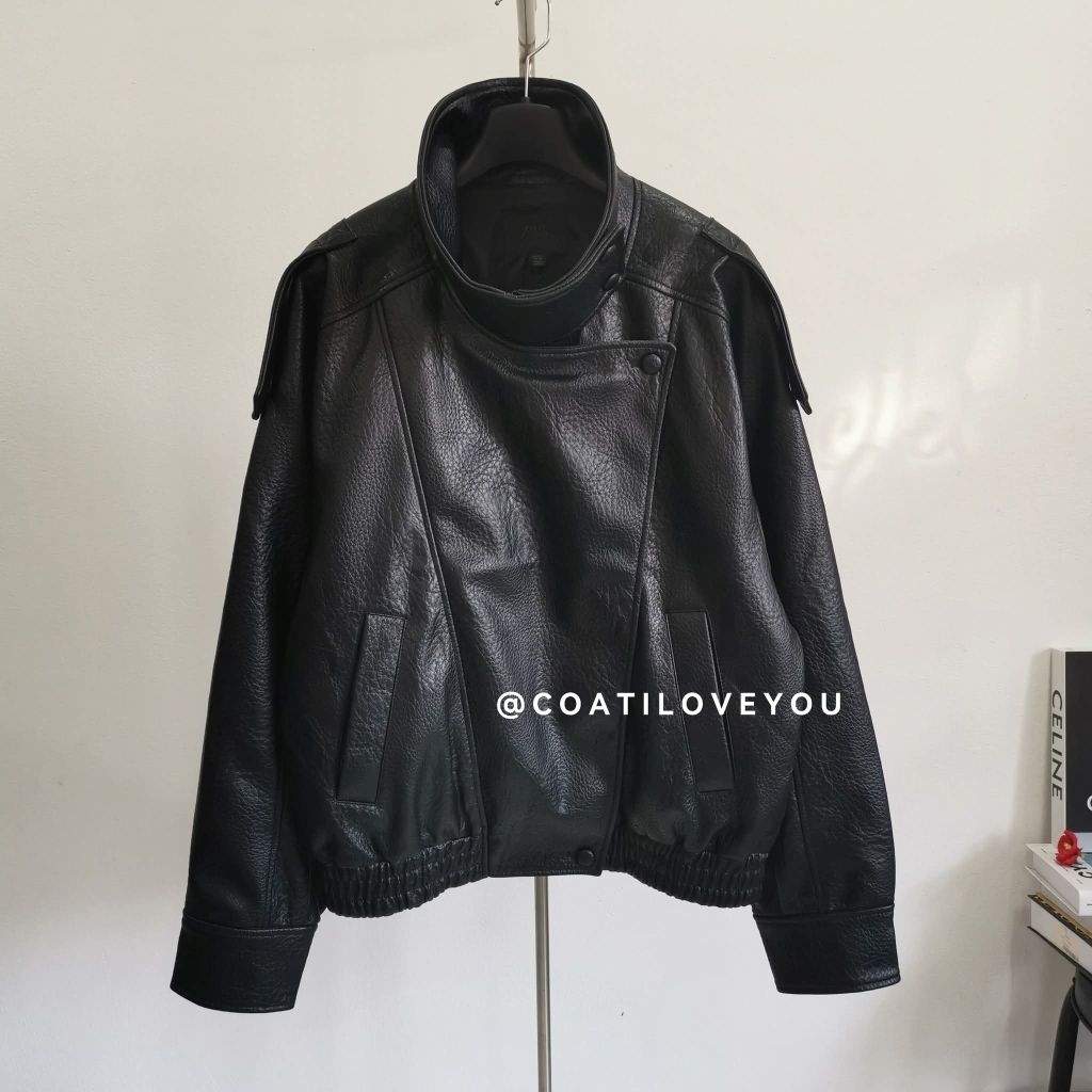 **พร้อมส่งจากไทย** ของแท้ 100% ZARA​ ​FAUX​ LEATHER​ VTG JACKET​