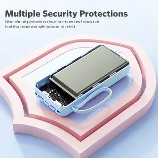 MEEGOO พาวเวอร์แบงค์พกพา 10000mAh ชาร์จเร็ว22.5W มีสายในตัว ไม่ต้องพกสายเพิ่ม มีไฟฉาย