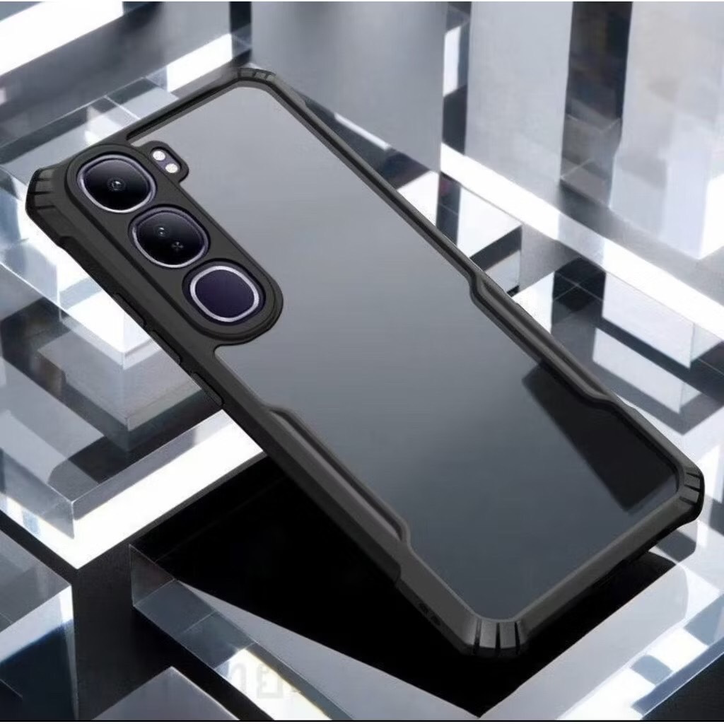 เคสหลังใส HHL สำหรับ VIVO Y05 Y11D Y21D Y31 2025 V60 V60Lite X200FE เคสกันกระแทกขอบดำหลังใส ราคาถูก Shopee Lazada