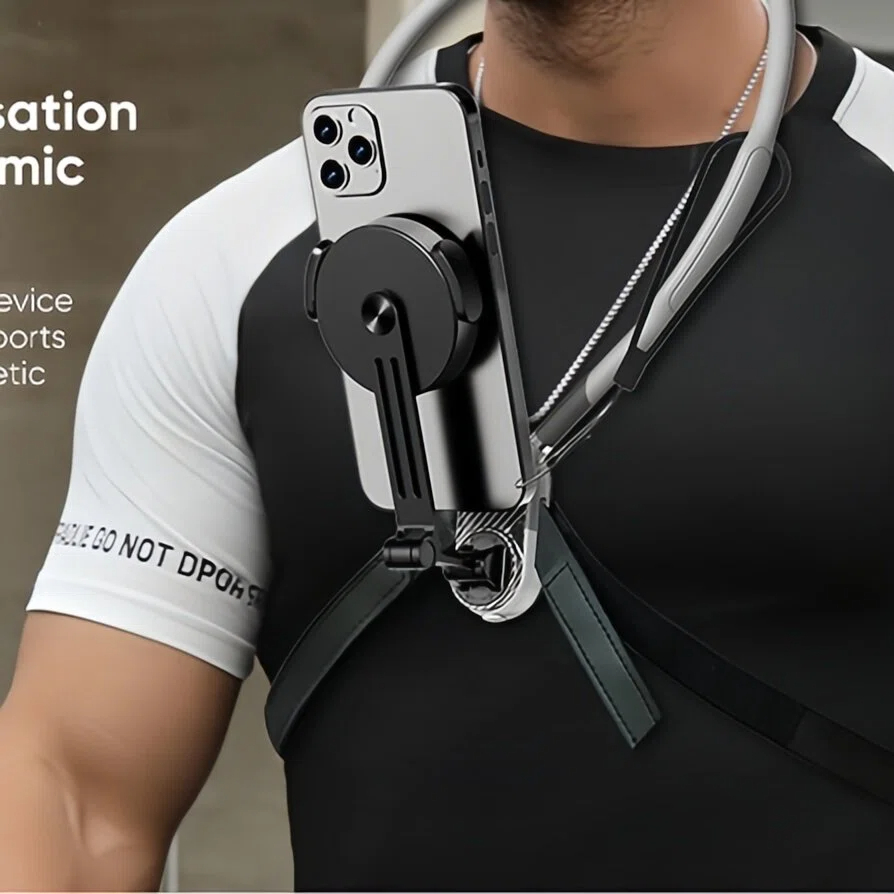 Sports camera neck stand, phone neck shooting, chest fixed standที่วางคอแบบปลดเร็วรูปตัวU ที่วางหน้าอกพร้อมสายรัดหน้าอก