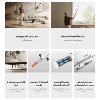 Xiaomi Vacuum Cleaner P30 ที่ดูดฝุ่น I แรงดูดสูงสุด 22,000Pa / 50AW* I ใช้งาน 40 นาที I การกรองที่แม่นยำ 5 ขั้นตอน