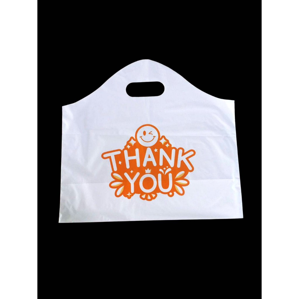 ถุง HD หูเจาะ ขยายก้น สีขาวพิมพ์ Thank you แพค 50 ใบ (พร้อมส่ง) - รูปที่ 2