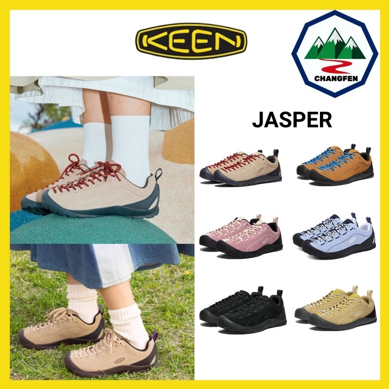 ของแท้ 100%🔥KEEN JASPER Pink Blue White-green รองเท้าเดินป่า รองเท้าเดินป่า รองเท้าผ้าใบ