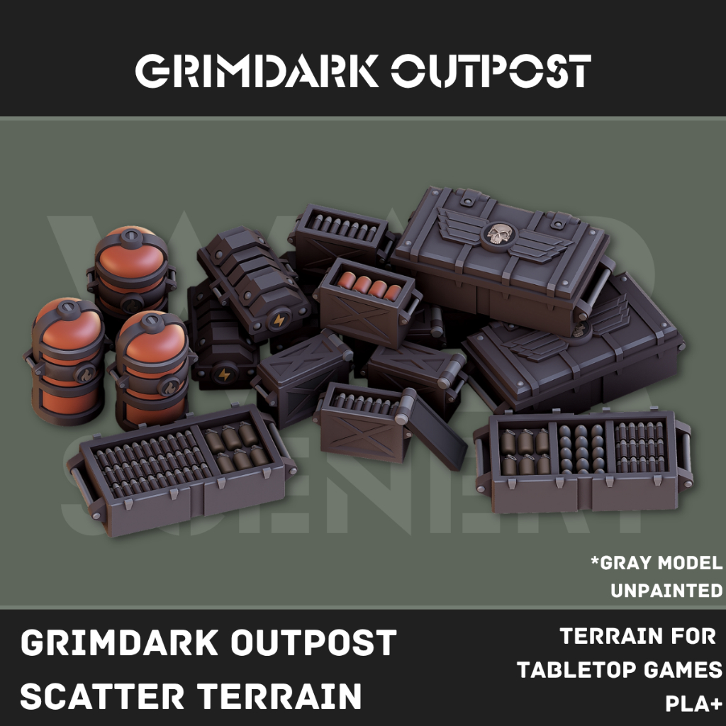 Grimdark Outpost Scatter Terrain - Terrain for Tabletop War Game wargame wargame