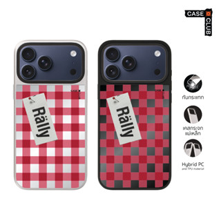 CaseClub เคสไอโฟน เคสกระจก ลาย Rally Strawberry Check ตารางส…