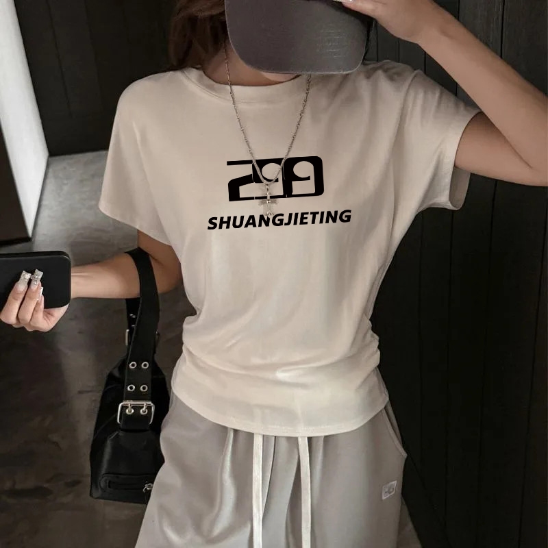 เสื้อแขนค้างคาว oversize เสื้อผ้าสาวอวบคนอ้วนไซส์ใหญ่ แฟชั่นเกาหลี เสื้อยืดสวยๆผู้หญิงฤดูร้อนใหม่ ผ้าใส่สบายคุณภาพสูง