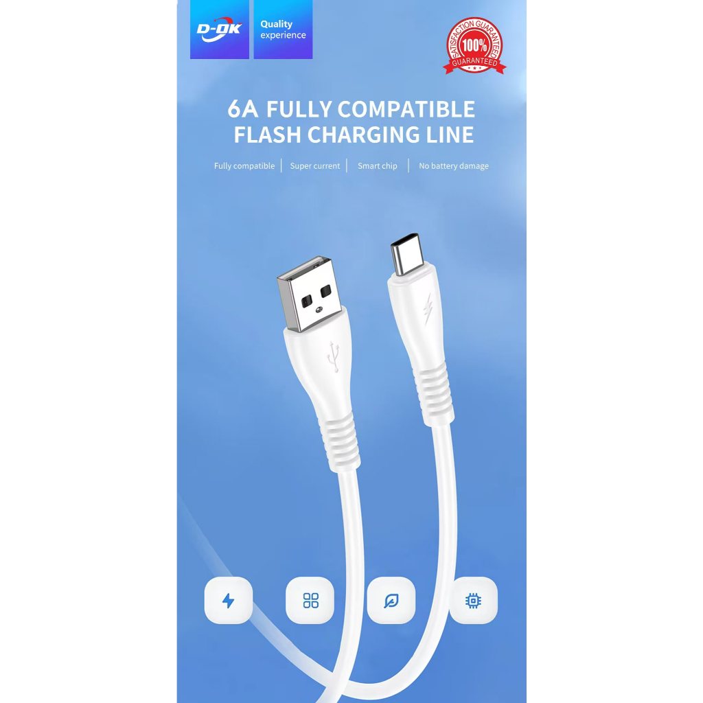 รุ่นใหม่!!สายชาร์จมือถือคุณภาพสูง 1 เมตร ชาร์จเร็ว 6Aรุ่นใหม่ For: Type-C/Micro ราคา ถูกที่สุด ดีลบีเคเค แกลเลอรีภาพที่ 2