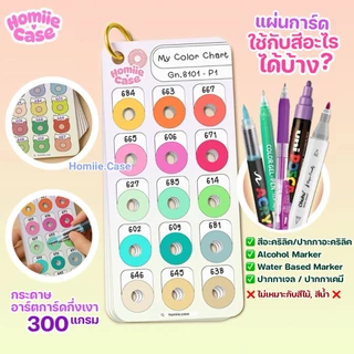 (พร้อมส่ง🇹🇭) แผ่นการ์ดสวอชสี เจาะรูสำเร็จรูป Color Swatch Card กระดาษ หนา 300 แกรม สำหรับ ทำชาร์ตสี สมุดระบายสีตามตัวเลข