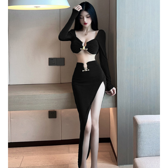 สำหรับสาวไซส์ S👗พร้อมส่งจากไทย 👙ชุดนอนไม่ได้นอน ชุดเดรสเกาะอก 2 ชิ้น  Sexy (ผ้าบางผ้าไม่หนานะคะ)