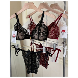 KissBra 【พร้อมส่ง】ชุดชั้นในไร้โครง ตะขอหน้า กกนผูกเอว แต่งโบ…