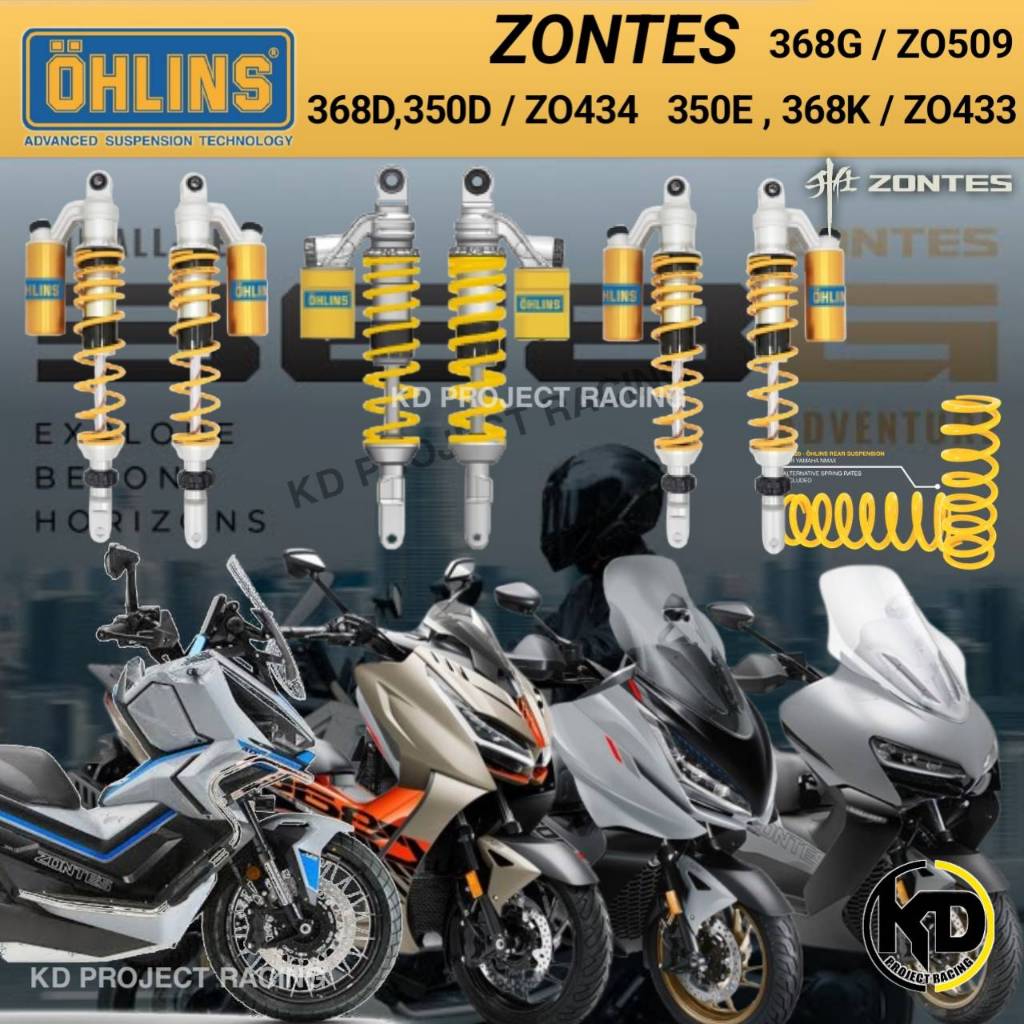 โช๊คหลัง Ohlins ZONTES 350D,350E,368D,368K,368G  รถปี 2024-26